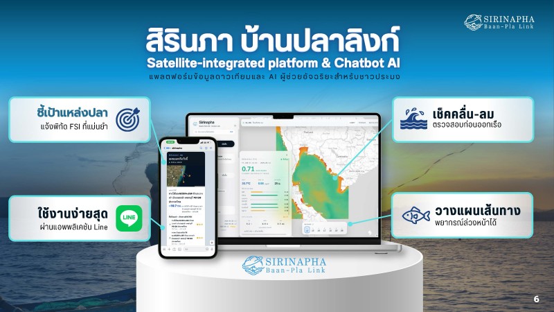 นศ.มจธ.พัฒนา SIRINAPHA: Baan-Pla Link ใช้ดาวเทียม-AI ช่วยชาวประมงพื้นบ้านหาจุดจับปลา ลดเสี่ยงขาดทุน